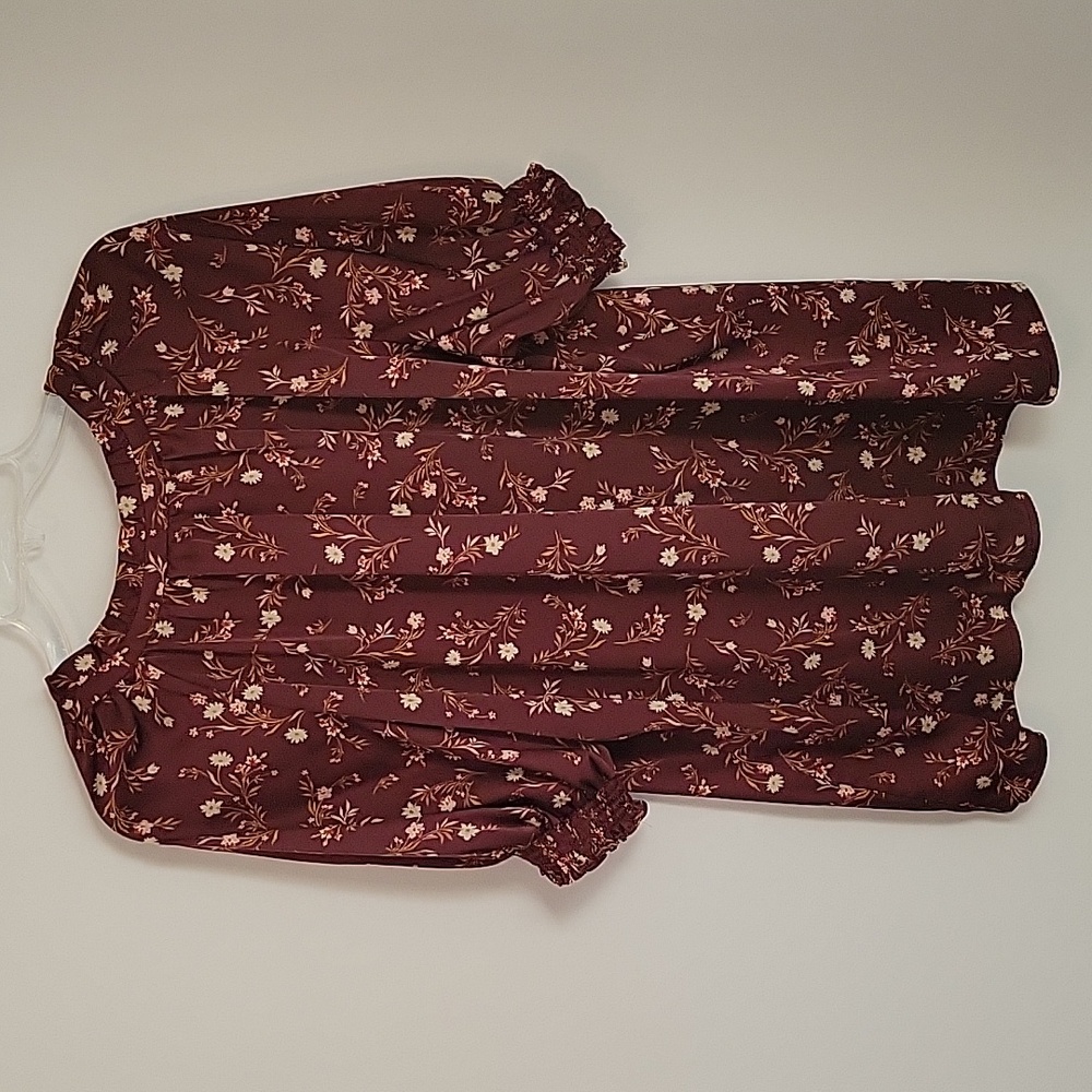 41 Hawthorn Short Sleeve Floral Blouse, Size X-Large